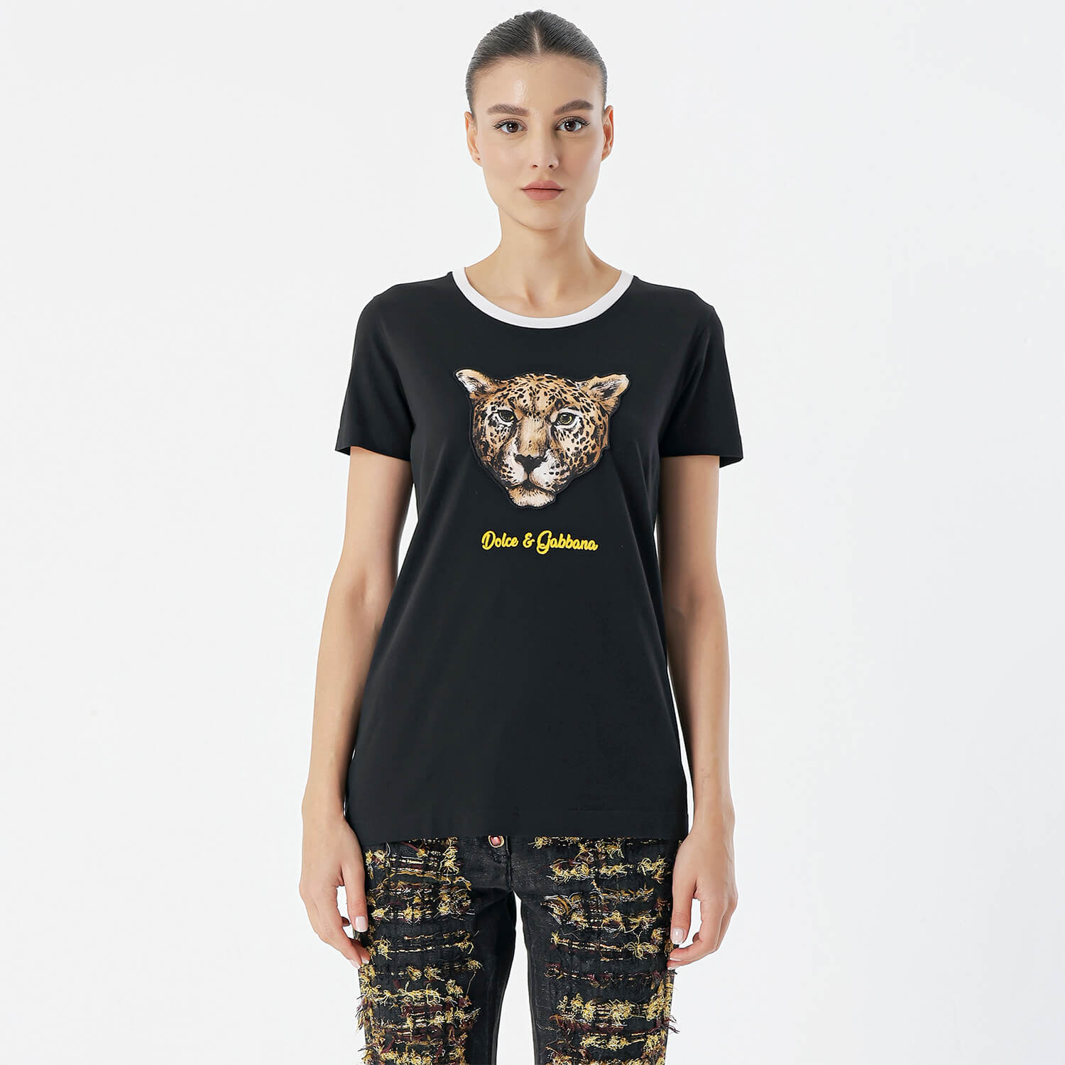 Dolce&Gabbana - Black Tiger Print Tshirt